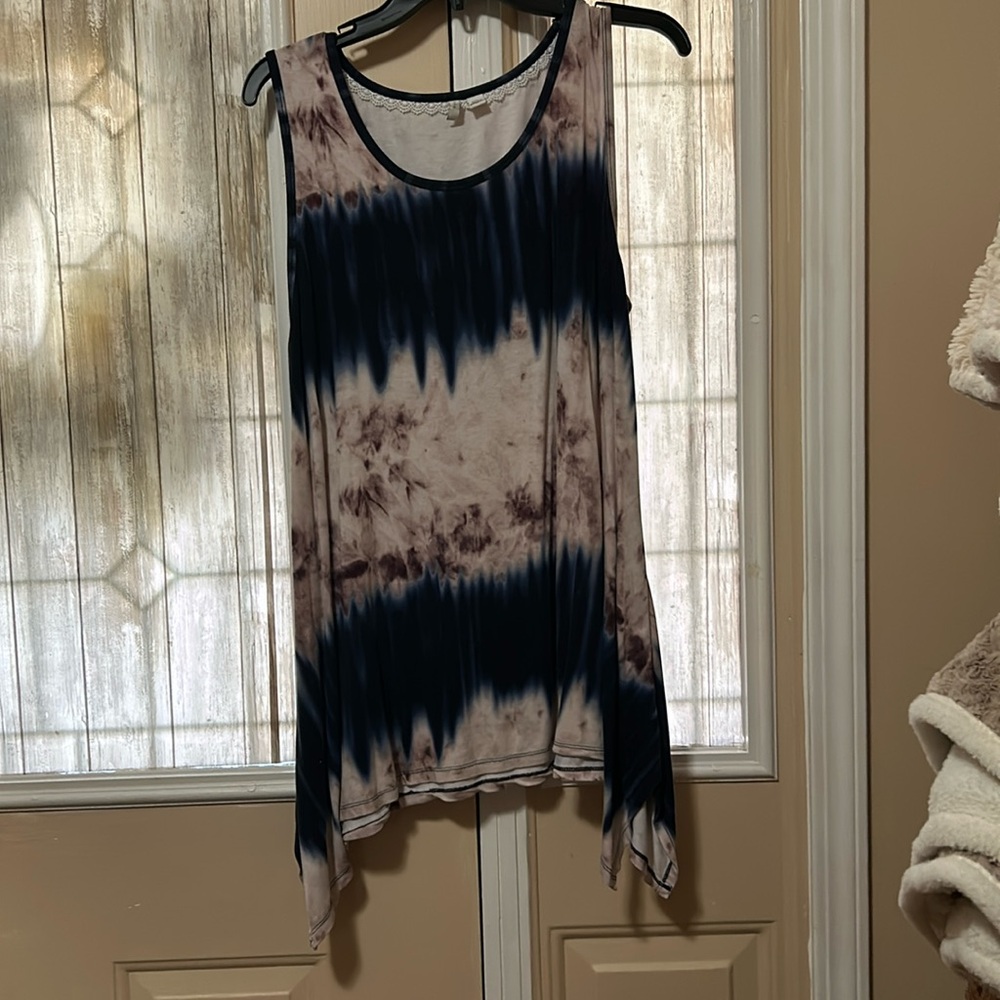 Navy brown tank top